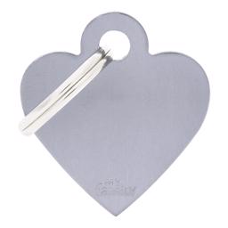 My Family Small Dog Tag Basic Heart i grått